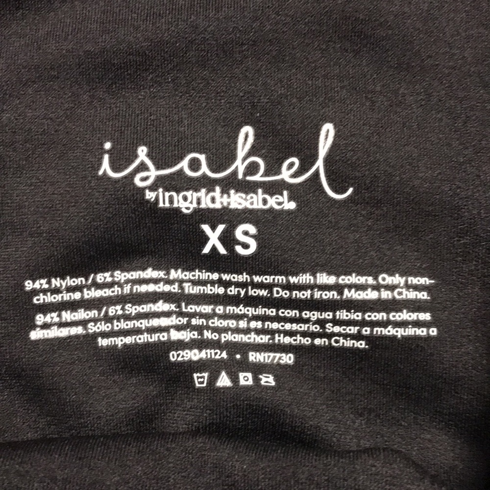 Isabel Maternity 🐠 High Waist Black Ribbed Bike Shorts Size XS | NWT - Picture 3 of 4